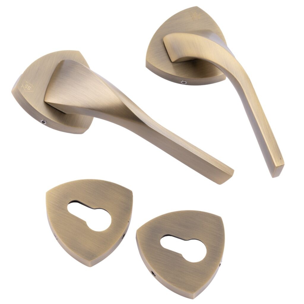 Solid Brass Rose Door Handle PVD Gold PVD Rose Gold Matt SSF Matt Graphite Matt Antique - Matt SSF