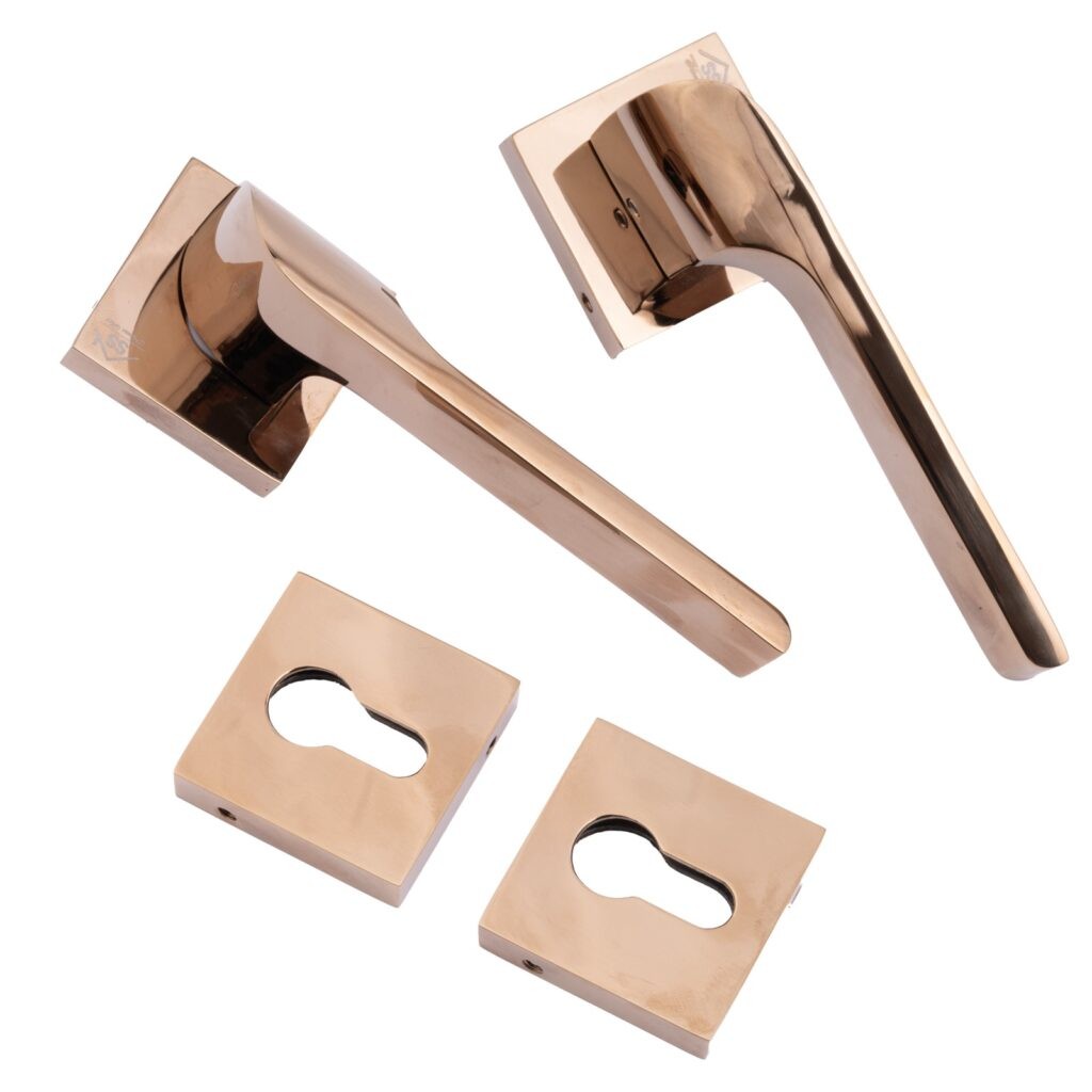 Solid Brass Rose Door Handle PVD Gold PVD Rose Gold Matt SSF Matt Graphite Matt Antique - Matt SSF