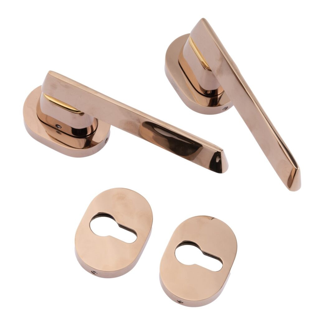 Solid Brass Rose Door Handle PVD Gold PVD Rose Gold Matt SSF Matt Graphite Matt Antique - Matt SSF