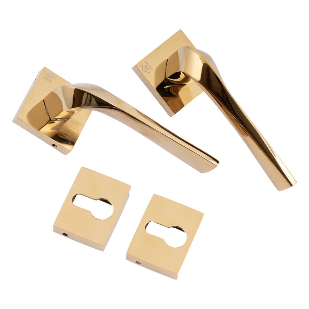 Solid Brass Rose Door Handle PVD Gold PVD Rose Gold Matt SSF Matt Graphite Matt Antique - Matt SSF